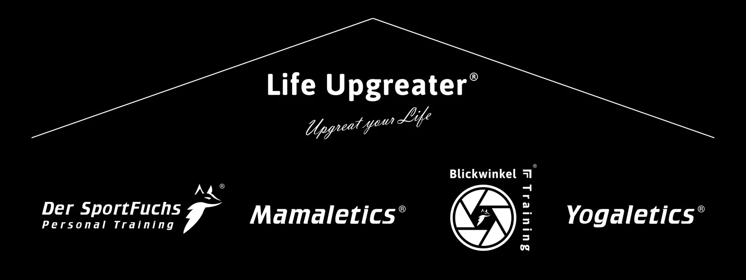 Markenhierarchie Life Upgreater mit Sub-Marken Der SportFuchs, Mamaletics, Blickwinkel Training und Yogaletics